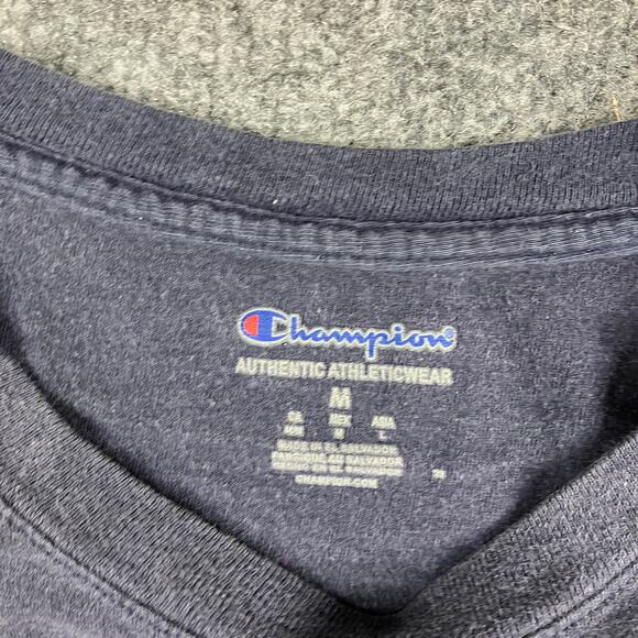 Champion T-Shirt Mens M Navy Blue Big Logo Graphic Tee Casual Streetwear - Picture 3 of 8